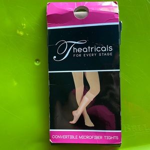 Convertible dance tights, the color suntan, size large child